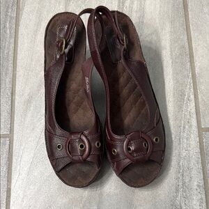 Clarks  Indigo Dark Brown Leather Sandals